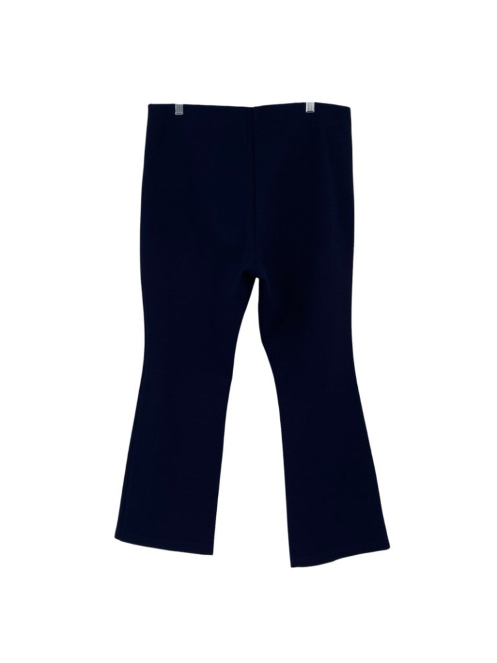 Ann Mashburn Pants Womens Large Navy Stretch Pull On Slim Ponte Mini Flare Hem - Picture 3 of 15